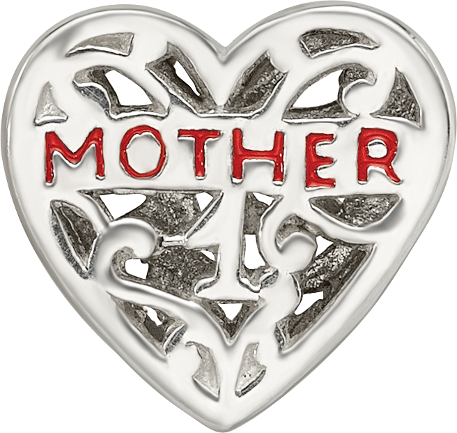 Sterling Silver 925 Enameled Mother Bead with Solid Cast Design