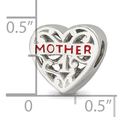 Sterling Silver 925 Enameled Mother Bead with Solid Cast Design