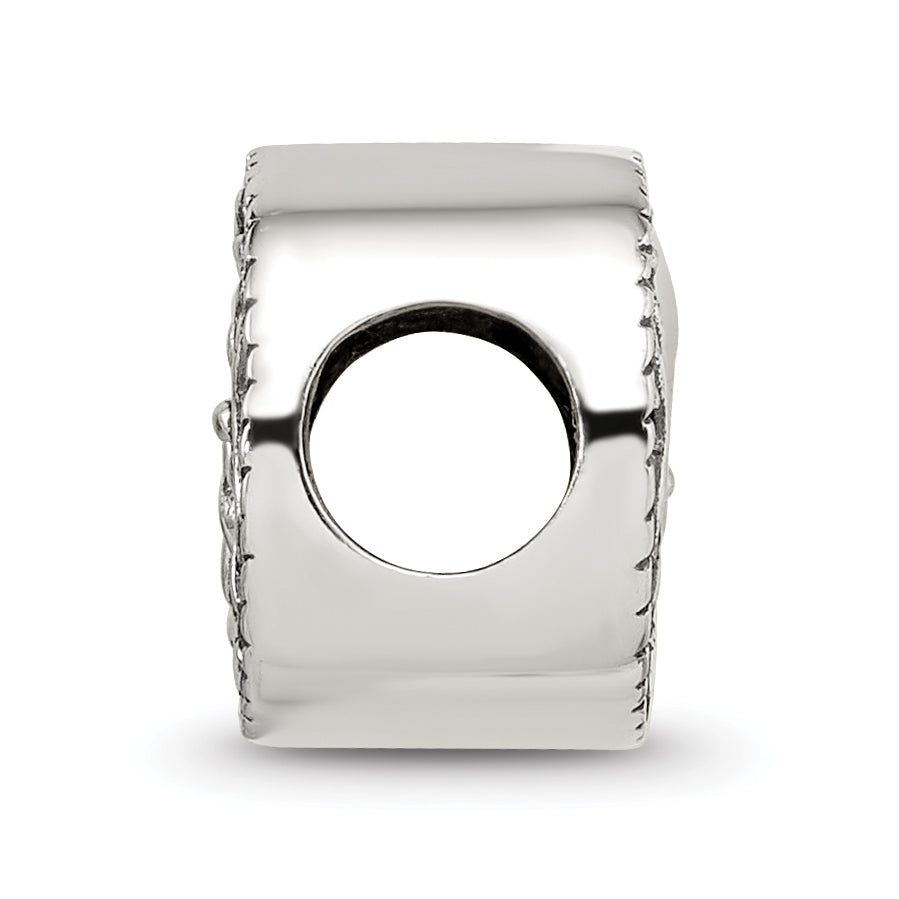 Sterling Silver 925 Fleur de Lis Bead Solid Casted Elegant Themed Design