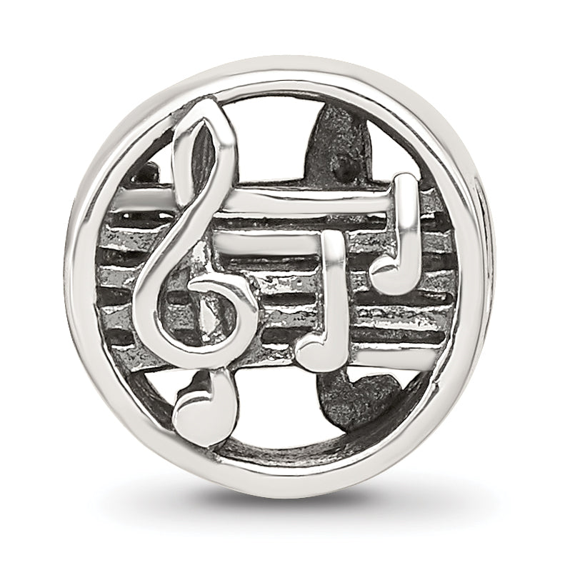 Sterling Silver Reflections Music Notes & Staff Bead