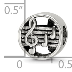 Sterling Silver Reflections Music Notes & Staff Bead
