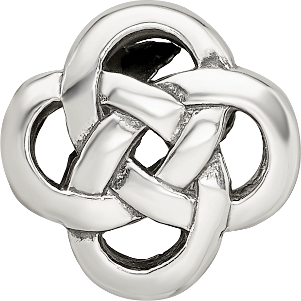 Sterling Silver 925 Celtic Knot Bead Solid Casted Elegant Design