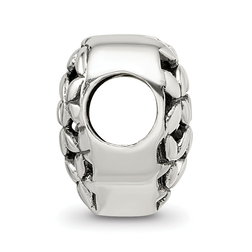 Sterling Silver 925 Heart Bead with Casted Solid Design