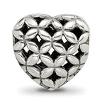 Sterling Silver 925 Heart Bead with Casted Solid Design