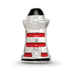 Sterling Silver 925 Enameled Lighthouse Bead with Nautical Theme