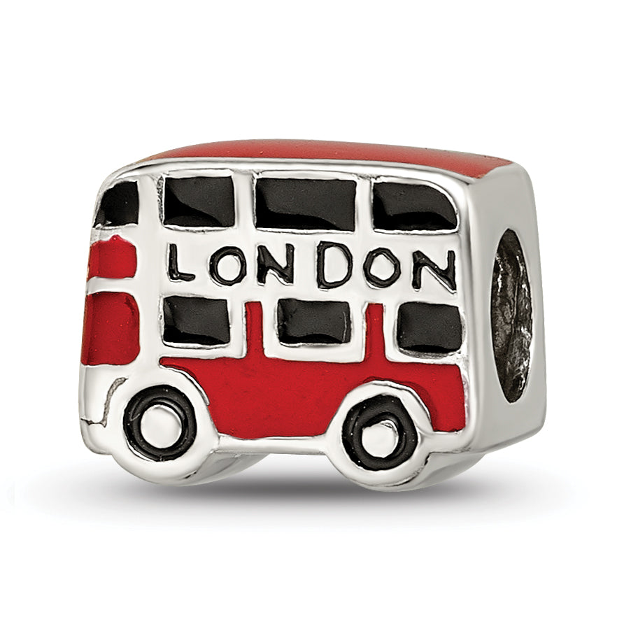 Sterling Silver Reflections Enamel London Double Decker Bus Bead Main image