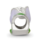 Sterling Silver 925 Kids Tulip Bead with Enamel Accents