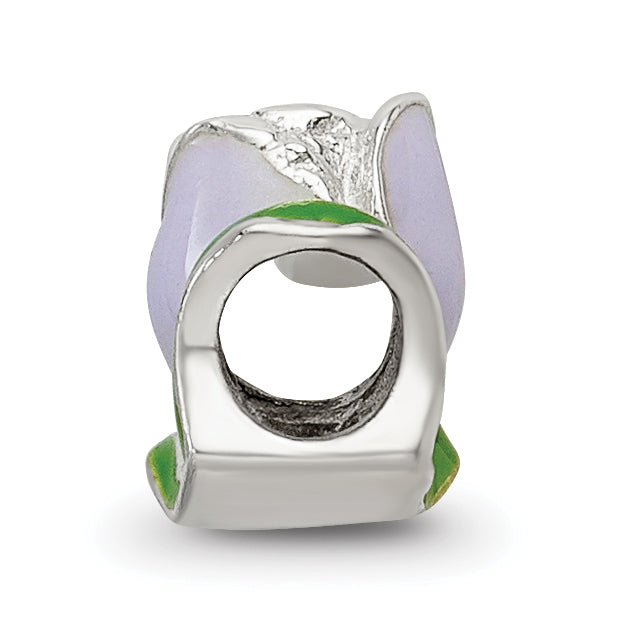Sterling Silver 925 Kids Tulip Bead with Enamel Accents