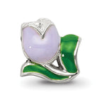 Sterling Silver 925 Kids Tulip Bead with Enamel Accents
