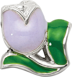 Sterling Silver 925 Kids Tulip Bead with Enamel Accents