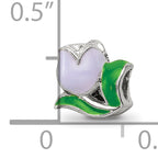 Sterling Silver 925 Kids Tulip Bead with Enamel Accents