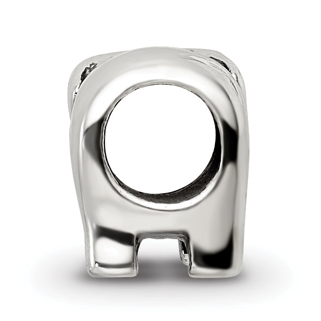 Sterling Silver 925 Elephant Bead with Antiqued Finish Solid Design
