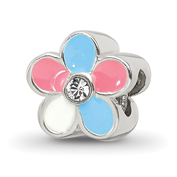 Sterling Silver Reflections Kids Enameled Flower Bead Main image