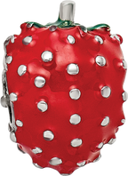 Sterling Silver 925 Kids Strawberry Bead with Red Enamel Solid and Charming