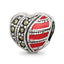 Sterling Silver Reflections Marcasite & Enameled Heart Bead