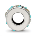 Sterling Silver Marcasite & Turquoise Bead with 12 Stones Elegant Finish