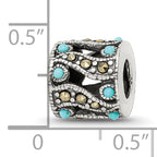 Sterling Silver Marcasite & Turquoise Bead with 12 Stones Elegant Finish