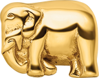 Sterling Silver 925 Gold-Plated Elephant Bead with Polished Finish