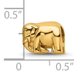 Sterling Silver 925 Gold-Plated Elephant Bead with Polished Finish