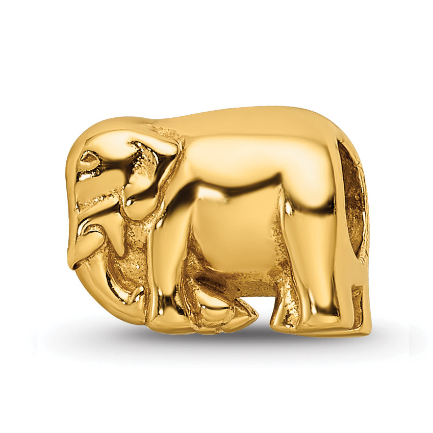 Sterling Silver Gold-plated Reflections Elephant Bead