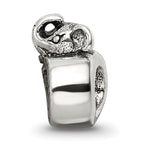 Sterling Silver 925 Elephant Bead with Antiqued Finish Solid Design