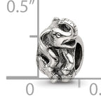 Sterling Silver 925 Elephant Bead with Antiqued Finish Solid Design