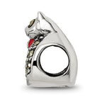 Sophia Jewelers Sterling Silver Marcasite & Enamel Cat Bead Charm