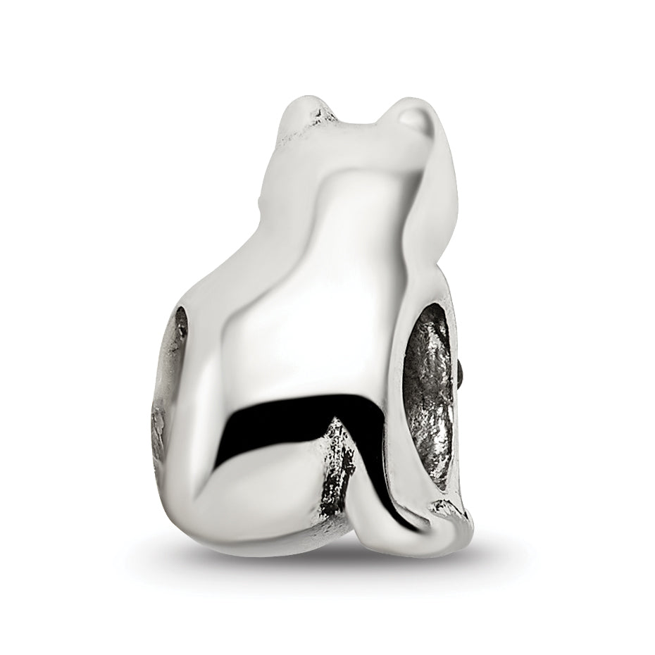Sophia Jewelers Sterling Silver Marcasite & Enamel Cat Bead Charm