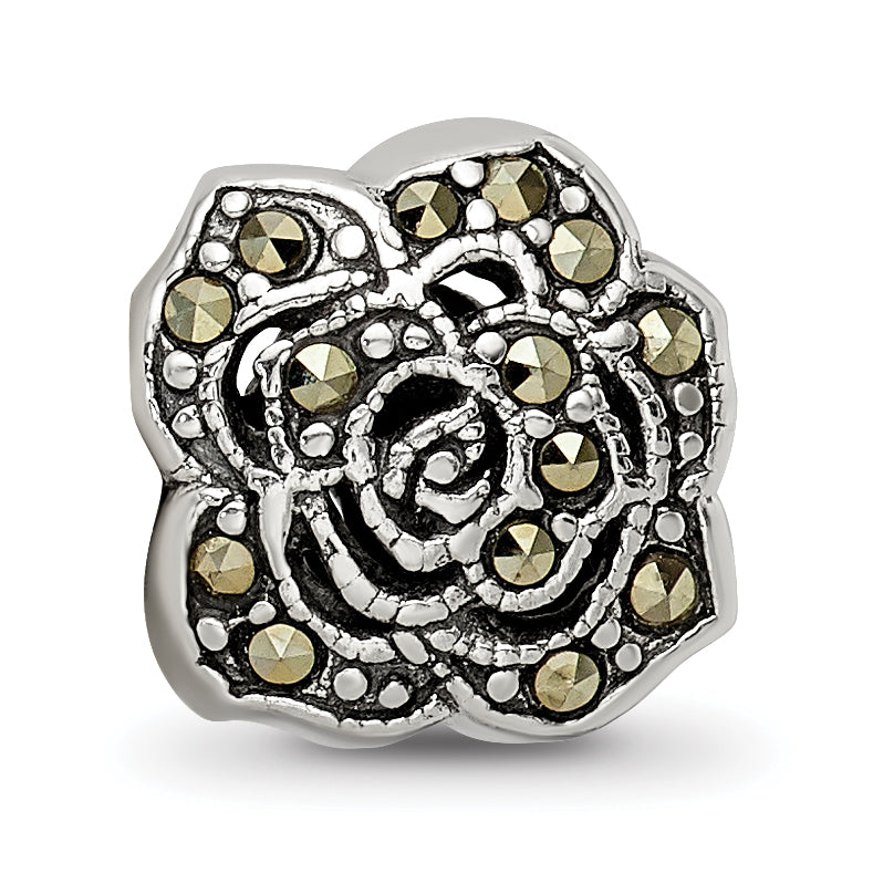 Sterling Silver Reflections Marcasite Flower Bead