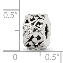 Sterling Silver Reflections Preciosa Crystal and Hearts Bead