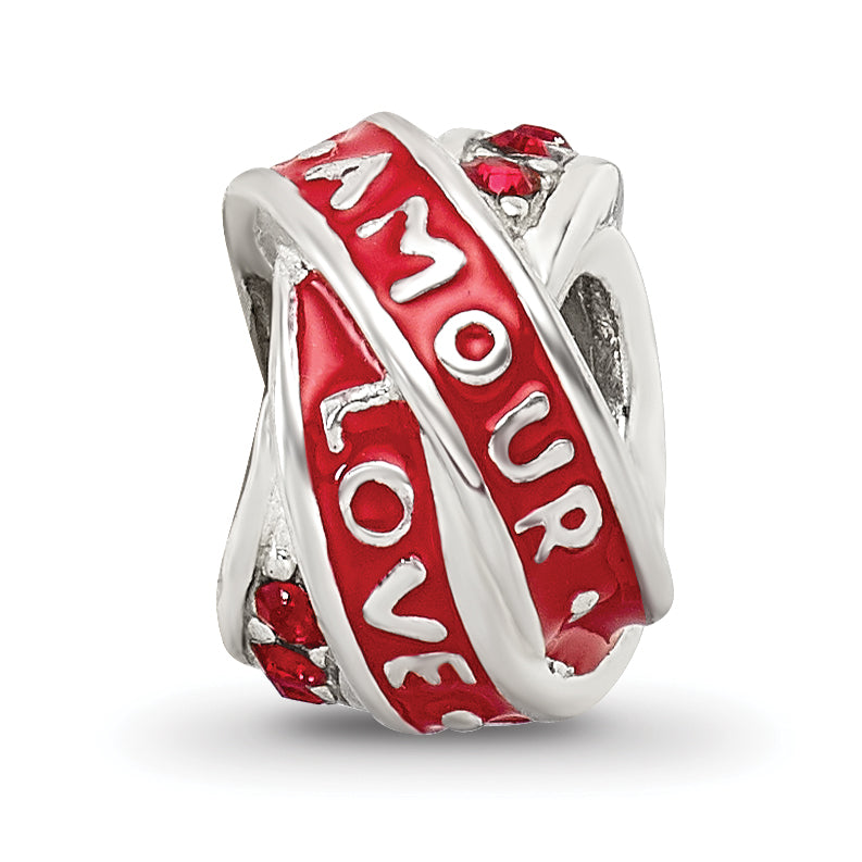 Sterling Silver Reflections Love/Amour Red Preciosa Crystal Bead Main image