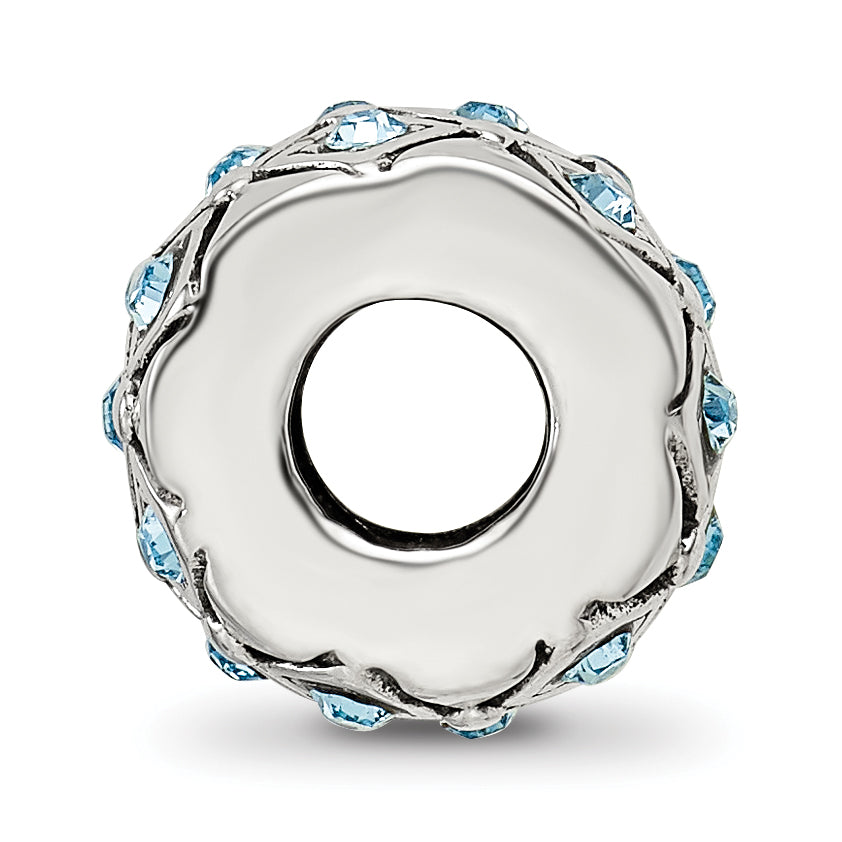 Sterling Silver 925 Blue Crystal Bead for March Birthstone Jewelry Secondary image
