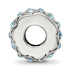 Sterling Silver 925 Blue Crystal Bead for March Birthstone Jewelry