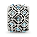 Sterling Silver 925 Blue Crystal Bead for March Birthstone Jewelry