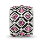 Sterling Silver 925 Bead with Pink Preciosa Crystal for October Birthstone