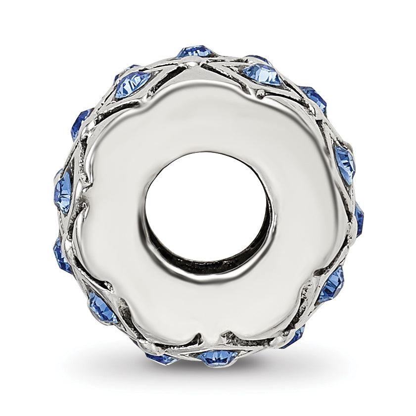 Sterling Silver 925 Bead with Blue Preciosa Crystal for September Birthstone Secondary image