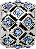 Sterling Silver 925 Bead with Blue Preciosa Crystal for September Birthstone