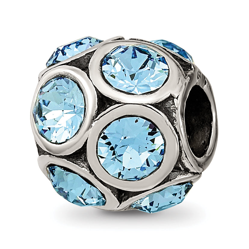 Sterling Silver Reflections March Preciosa Crystal Bead