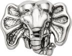 Sterling Silver 925 Elephant Bead with Antiqued Finish Solid Design