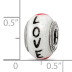 Sterling Silver 925 Glass Heart Bead Elegant Romantic Design