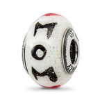 Sterling Silver Reflections Mom w/Hearts Italian Glass Bead
