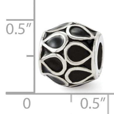 Sterling Silver 925 Black Enamel Bali Bead Timeless Artisan Design