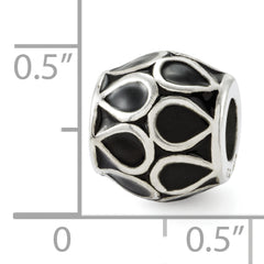 Sterling Silver 925 Black Enamel Bali Bead Timeless Artisan Design