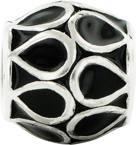 Sterling Silver 925 Black Enamel Bali Bead Timeless Artisan Design