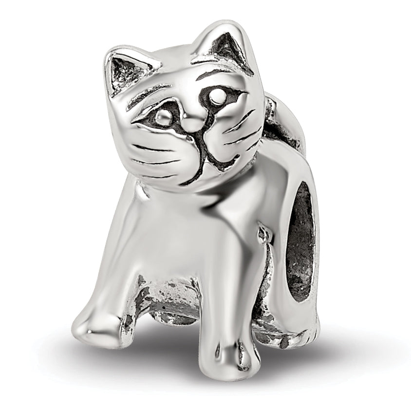 Sterling Silver Antique Reflections Cat Bead Main image