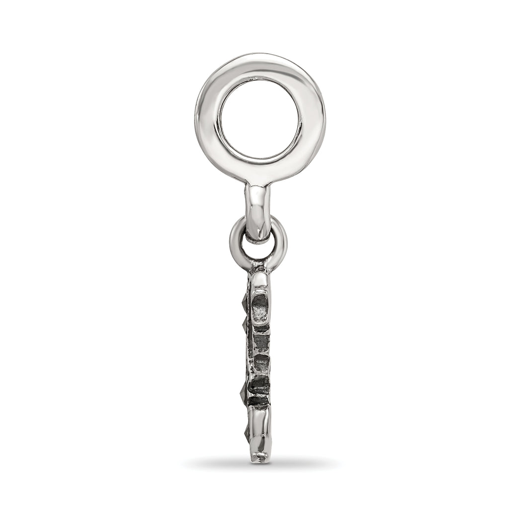 Sterling Silver 925 Marcasite Moon & Stars Dangle Bead Vintage Elegant Charm