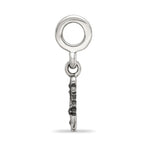 Sterling Silver 925 Marcasite Moon & Stars Dangle Bead Vintage Elegant Charm