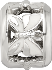 Sterling Silver Reflections White Enameled Butterfly Bead