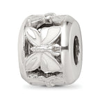 Sterling Silver Reflections White Enameled Butterfly Bead