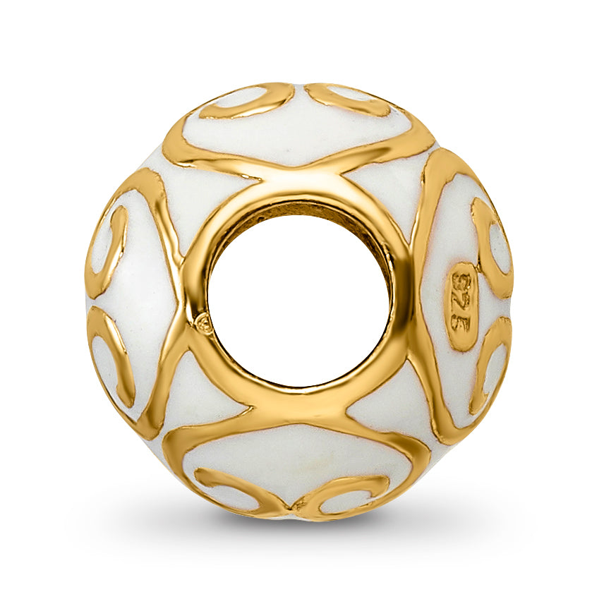 Sterling Silver 925 Gold-Plated Enameled Bali Bead Elegant Artisan Design Secondary image